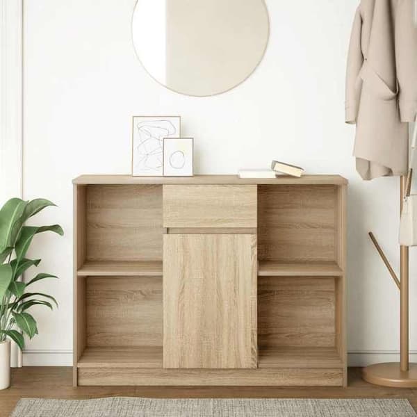 Maison Exclusive - Buffé med låda ek sonoma 101x35x76 cm ingenjörsträ Sonoma ek