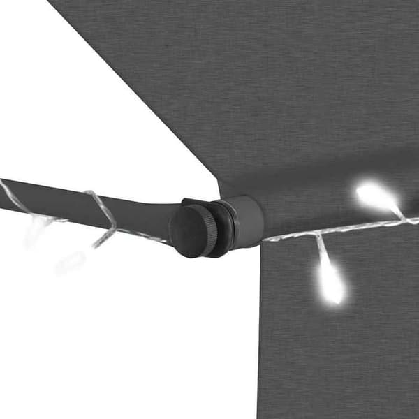 Utdragbart markis - 300 cm - Antracit - Manuell vev - Solcell LED antracit