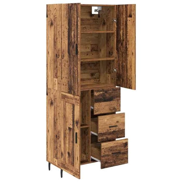 Maison Exclusive - Hög Skåp 2 st Antik Trä 69,5 x 34 x 180 cm