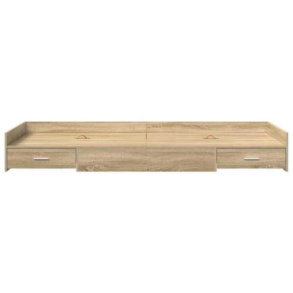 Maison Exclusive - Sängram Ek Sonoma 75 x 190 cm Ingenjörsträ
