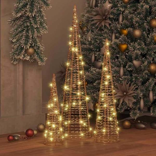 Maison Exclusive - Julgran 3 pc 90 LED Varm vit 20 x 20 x 80 cm PET