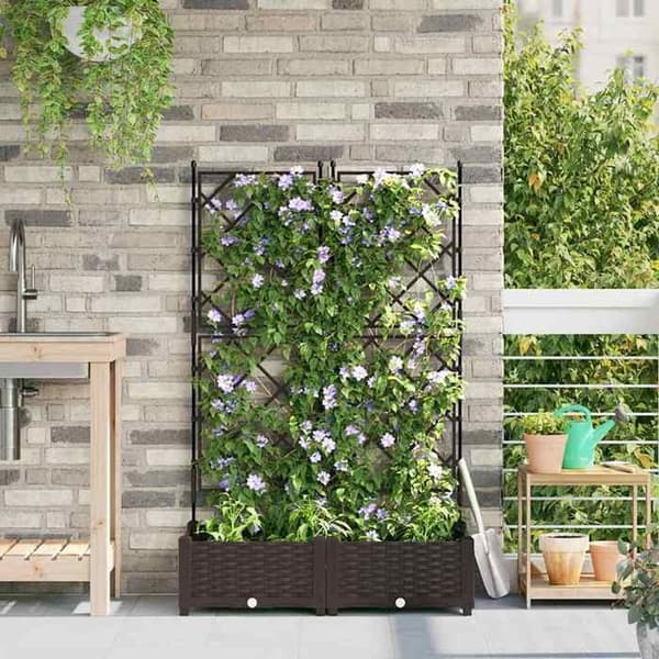 Maison Exclusive - Trädgårdskrukor 2 st Brun 80 x 40 x 125,5 cm PP