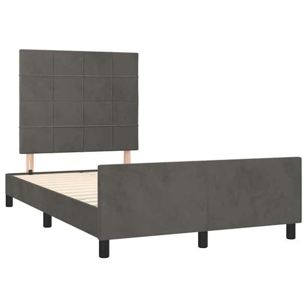 Maison Exclusive - Sängram utan madrass mörkgrå 120x200 cm sammet