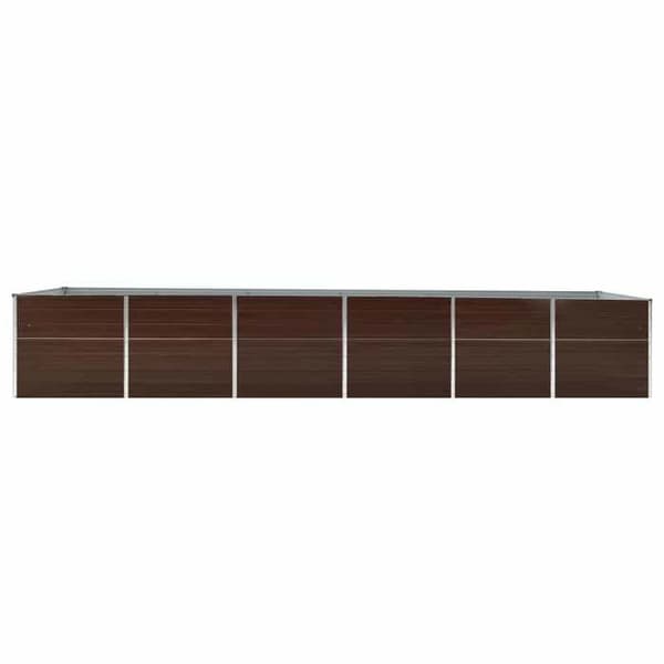 Maison Exclusive - Upphöjd trädgårdssäng i galvaniserat stål 480x80x77 cm Brun
