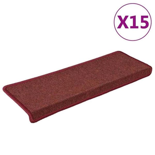 Maison Exclusive - Trappe tæppe 15 stykker 65 x 21 x 4 cm Bordeaux rektangulær kant