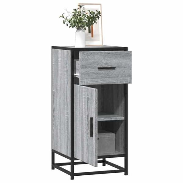 Maison Exclusive - Buffet sonoma grå 35,5x35x76 cm ingeniørtræ og metal