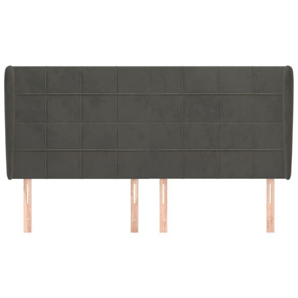 Maison Exclusive - Päätylevy korvilla Tummanharmaa 183x23x118/128 cm Sametti