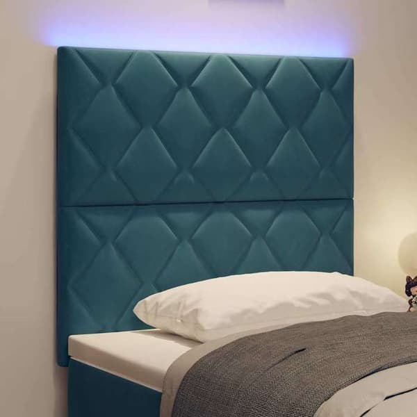 Maison Exclusive - LED Hovedgærde Mørkeblå 90 cm Velour Mörkblå