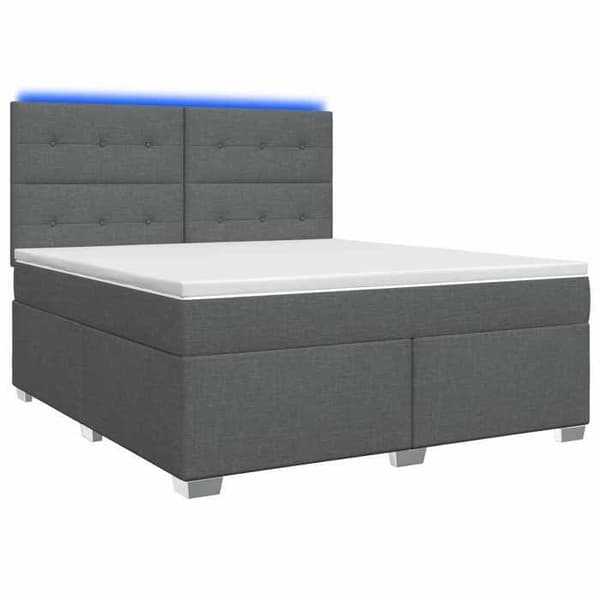 Maison Exclusive - Boxspring-sänky tummanharmaalla patjalla 140 x 200 cm Kangas Mörkgrå