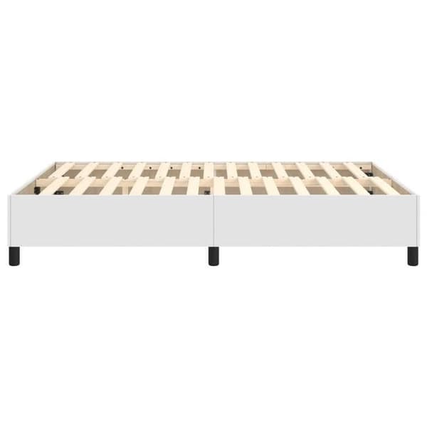 Maison Exclusive - Sängram med ribbor vit 140x200 cm konstläder