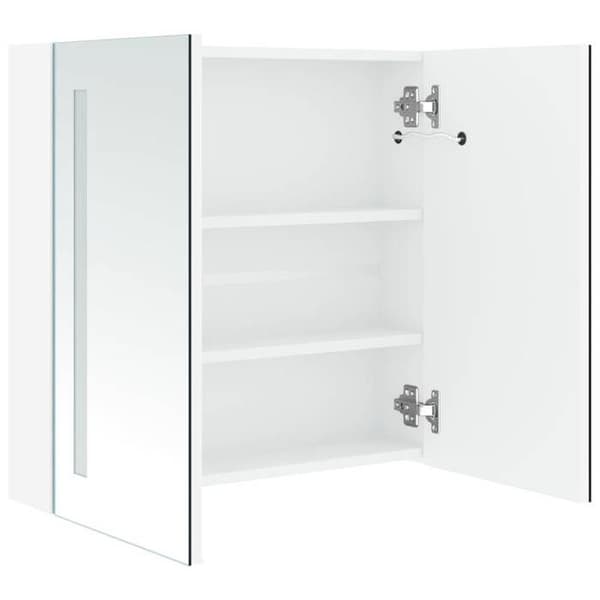 Maison Exclusive - LED-peilikaappi 60x14x62 cm Vitt och silver