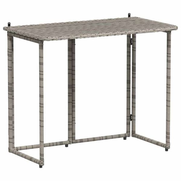 Maison Exclusive - Harmaa taitettava puutarhapöytä 90 x 51 x 75 cm polyrottinkia