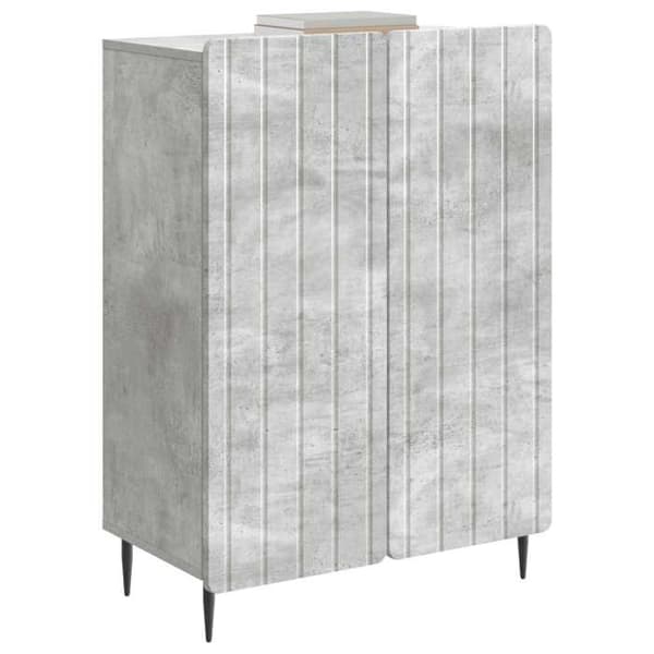 Buffet - EKSKLUSIVT HUS - 66 x 34,5 x 92 cm - Beton grå - Ingeniørtræ - Sorte jernben Betonggrå
