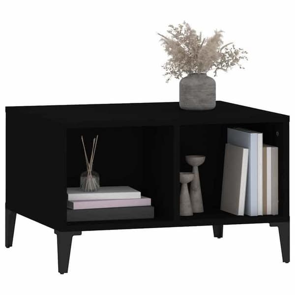 Maison Exclusive - Lavt bord Sort 60x50x36,5 cm Ingeniørtræ
