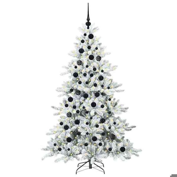 Kunstig juletræ - EKSKLUSIV HUS - Ledede grene - Hvid - 180 cm - LED-lys Vit