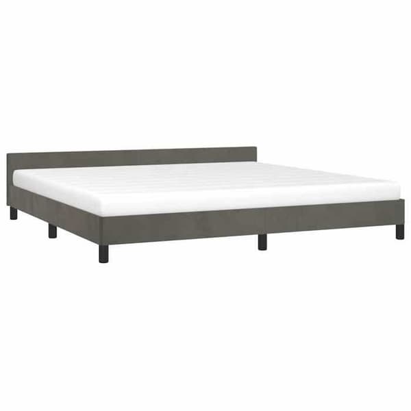 Maison Exclusive - Sängram utan madrass mörkgrå 200x200 cm sammet