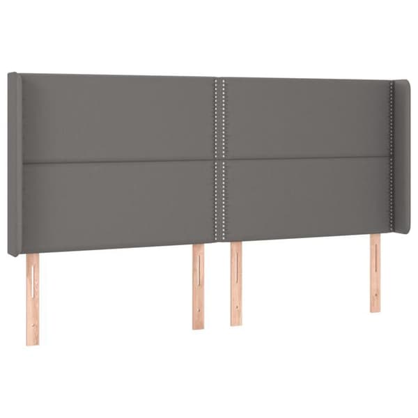 Maison Exclusive - LED Hovedgærde Grå 203x16x118/128 cm Syntetisk Læder