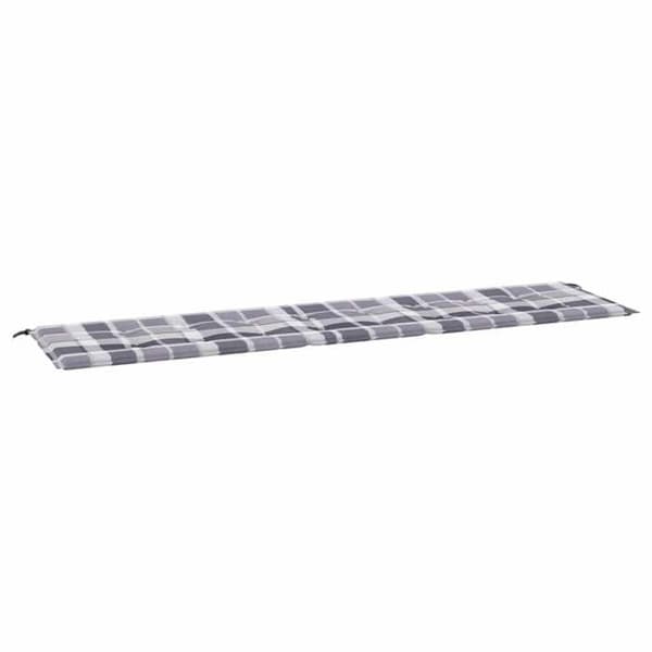Maison Exclusive - Bænkpude til have med grå tern 200x50x3 cm Grå