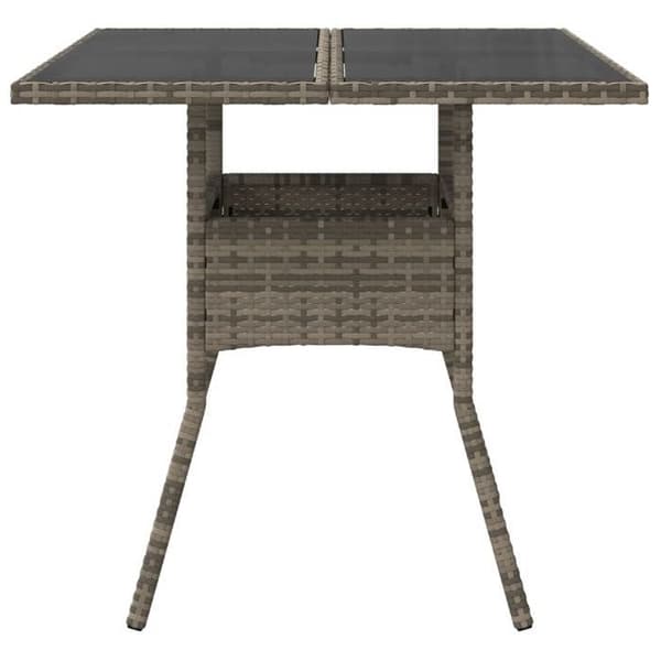 Maison Exclusive - Trädgårdsbord med grått glas ovan 80x80x75 cm flätad resin Grå