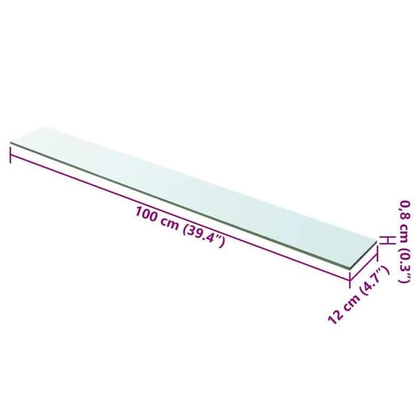 Maison Exclusive - Hyllpaneler 2 st Glas Transparent 100 x 12 cm Transparent