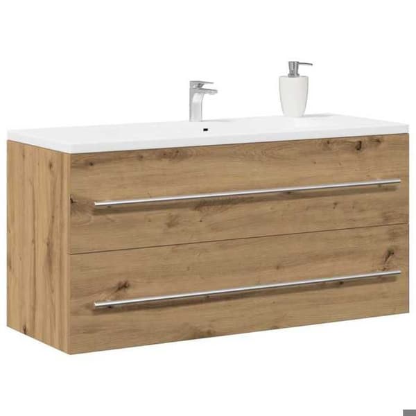 Maison Exclusive - Badeværelsesmøbel under vask i massivt egetræ 100 x 38,5 x 48 cm ingeniørtræ