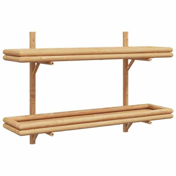 Vägghylla - EXKLUSIV HEM - Väggmontering - Bambu - 100 x 26 x 60 cm - Brun brun