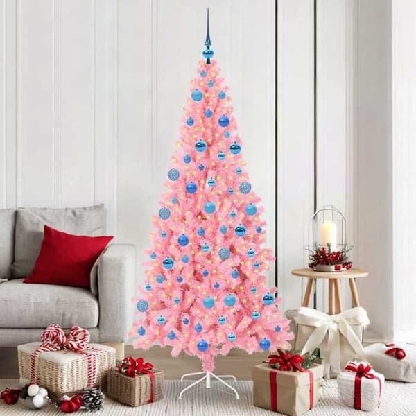 Julgran - EXKLUSIV HEM - 180 cm - Rosa - Hållbar PVC - LED USB 5V Ros