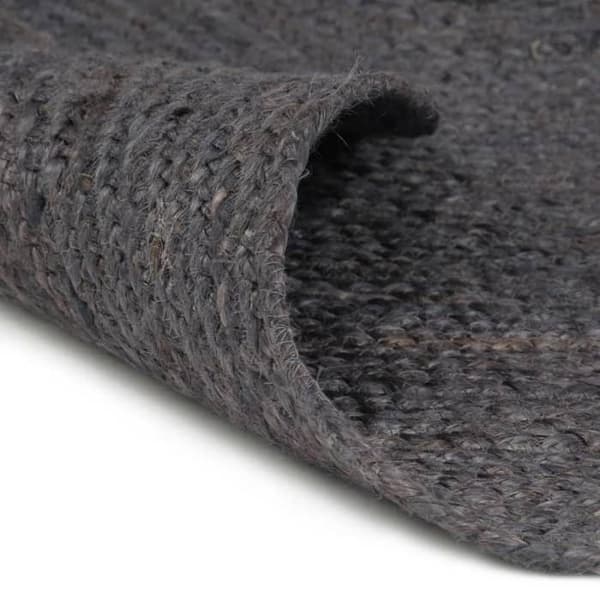 Matta - Exklusivt Hem - Flätad Jute - Diameter 120 cm - Mörkgrå mörkgrå