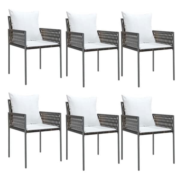 Maison Exclusive - Trädgårdsstolar och kuddar set om 6 brun 54x61x83 cm rotting