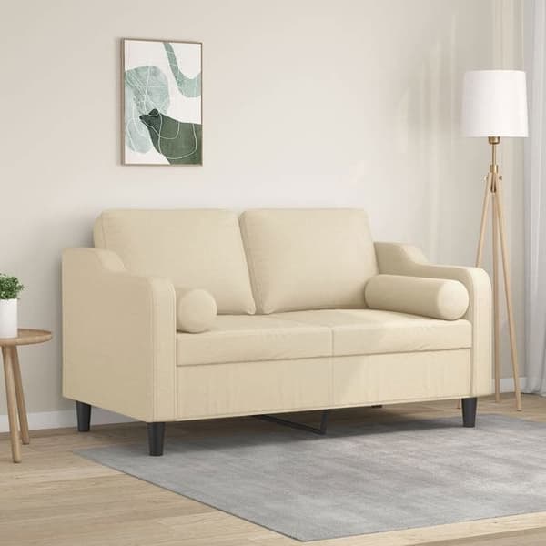 Soffa 2 platser - Maison Exclusive - Krämfärgad tyg - Robust metallram - 138x77x80 cm Grädde