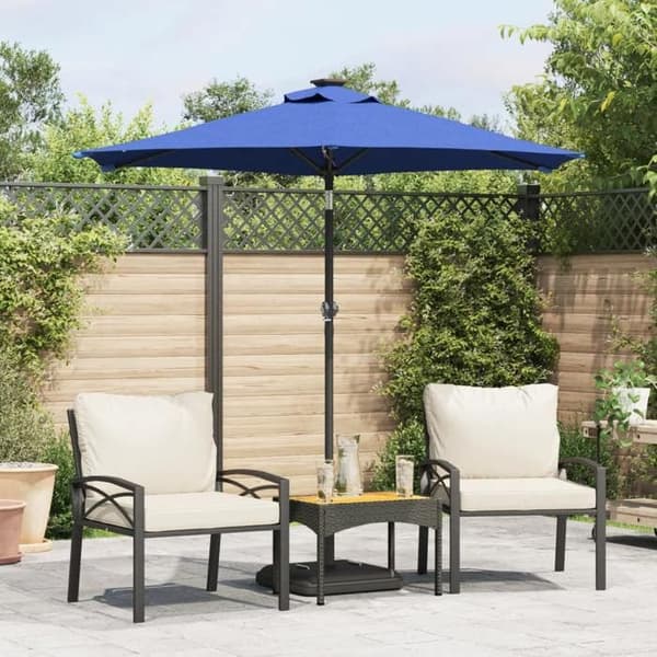 Maison Exclusive - Puutarhaparasiol sinisellä teräsmastolla 225x225x212 cm Azurblått