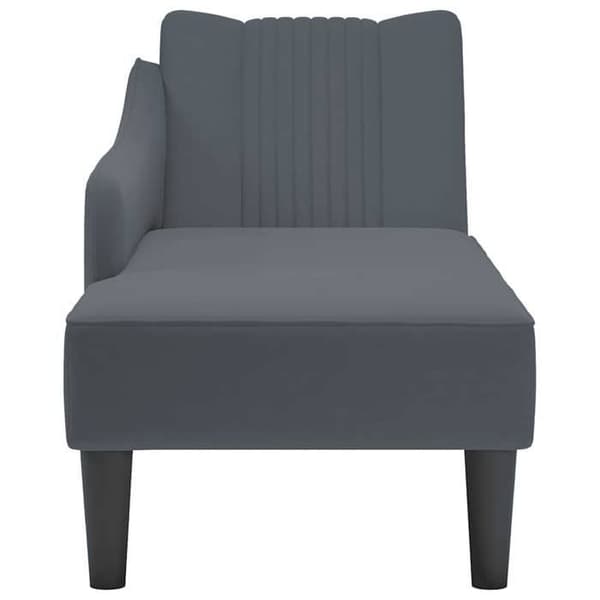 Maison Exclusive - Lang stol med højre armlæn i mørkegrå velour