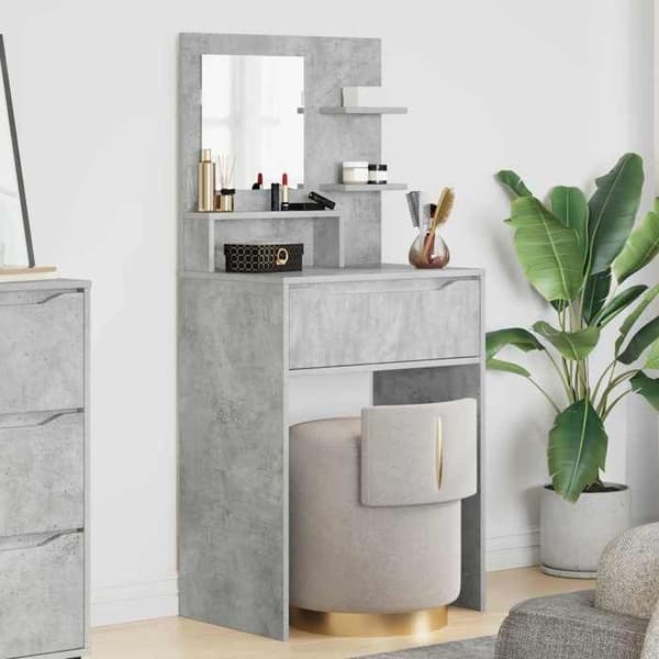 Maison Exclusive - Makeupborde til værelset Grå beton 80 x 39,6 x 135 cm