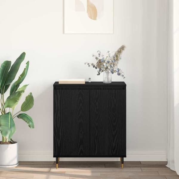 Maison Exclusive - Buffet Sort egetræ 60 x 35 x 70 cm Ingeniørtræ svart ek