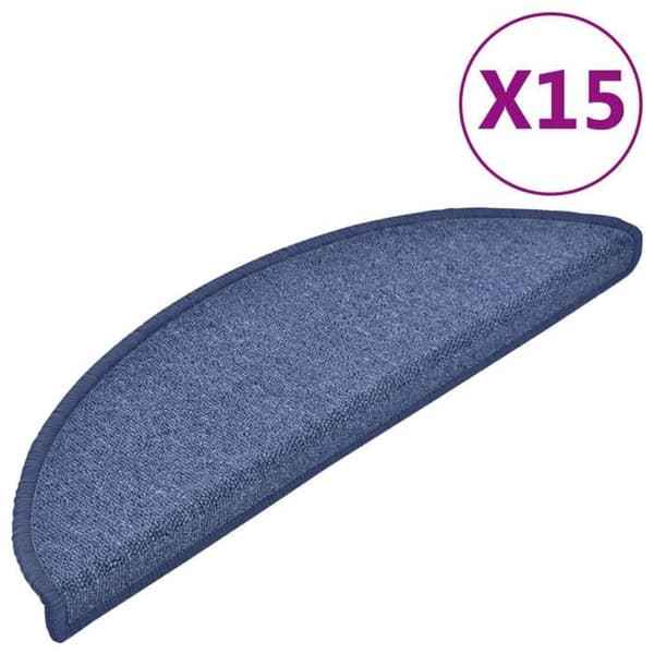 Maison Exclusive - Trappmatta 15 delar 56 x 17 x 3 cm Blå Halvcirkel Blå