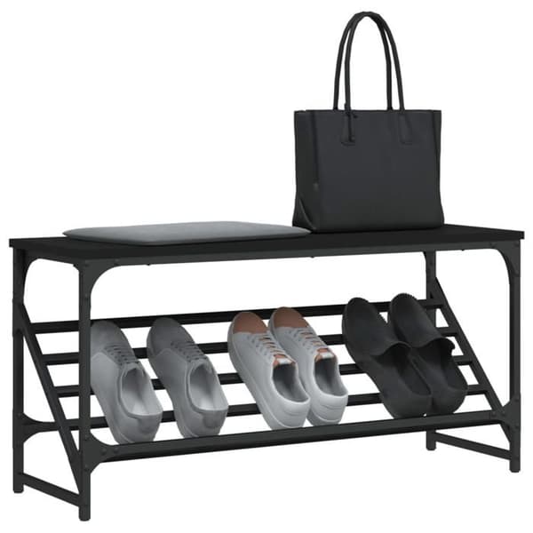 Maison Exclusive - Skohylde sort 90x30x45 cm ingeniørtræ