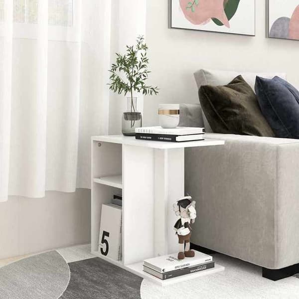 Maison Exclusive - Sidobord Vit 50x30x50 cm Ingenjörsträ