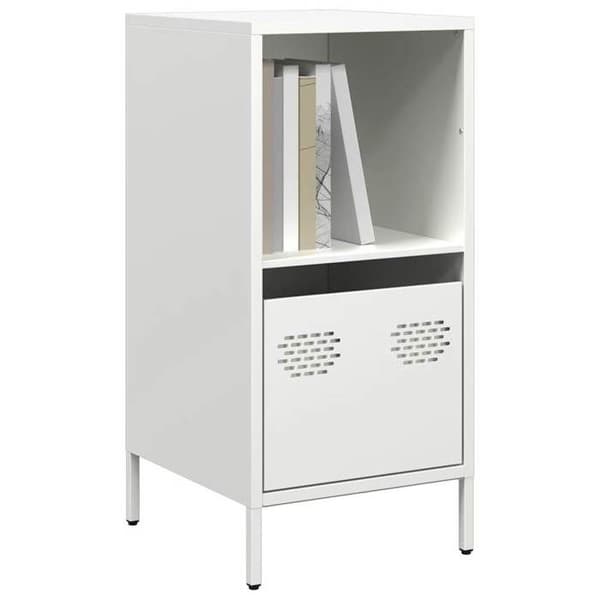 Maison Exclusive - Buffé vit 35x39x73,5 cm kallvalsat stål