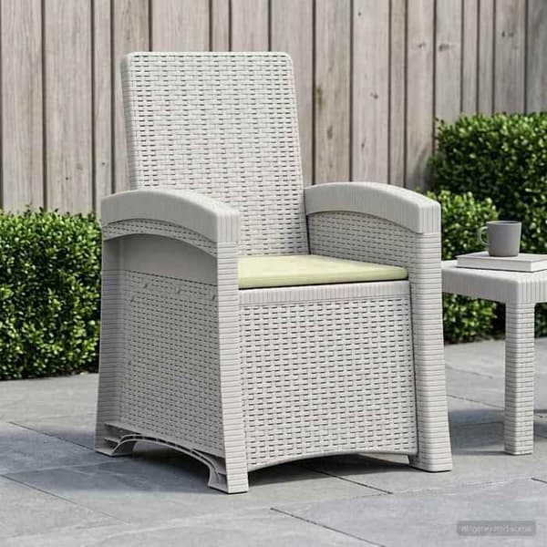 Maison Exclusive - Have stol med hældning der imiterer rattan Hvid og creme PP