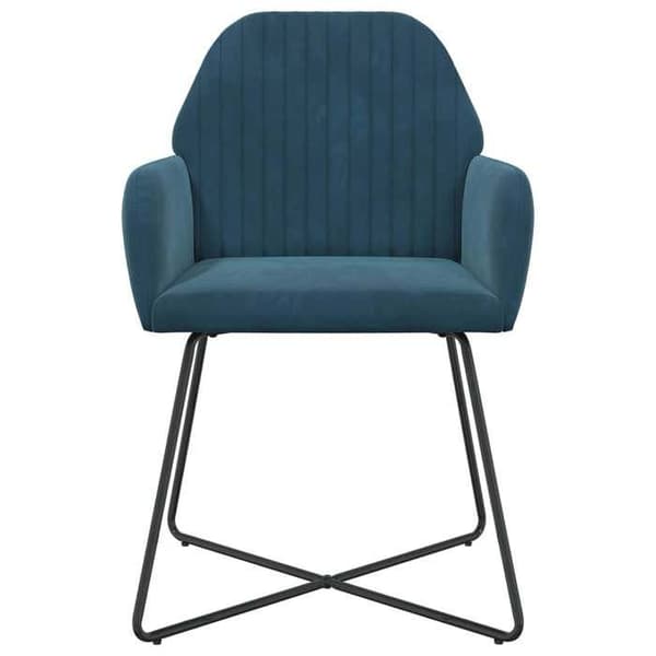 Maison Exclusive - Matstolar 2 st Sammet Blå 55 x 50 x 84 cm