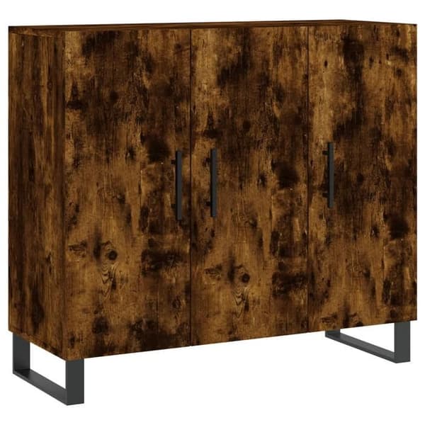 Maison Exclusive - Buffé ek rökig 90x34x80 cm ingenjörsträ