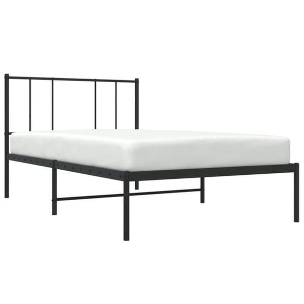 Maison Exclusive - Metal sengestel uden madras med sort hovedgærde 100x200cm
