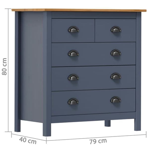 Maison Exclusive - Buffet Hill Harmaa 79x40x80 cm Kestävä mänty Grå