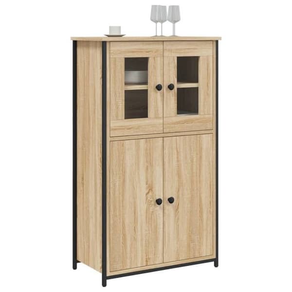 Maison Exclusive - Buffé hög ek sonoma 62x32x106,5 cm ingenjörsträ