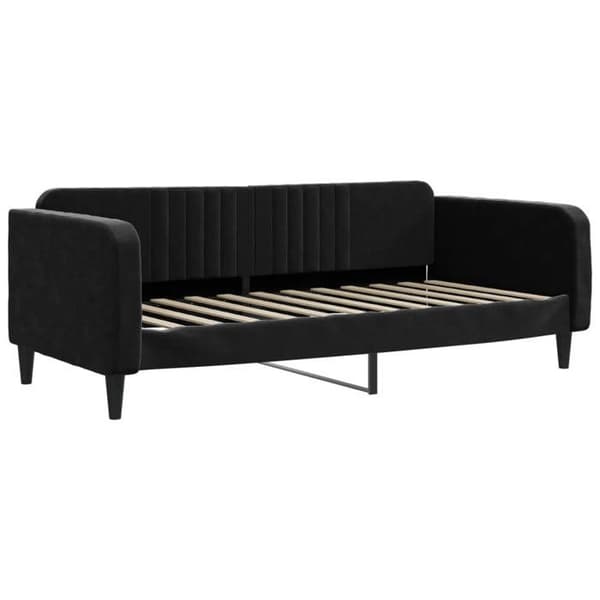 Maison Exclusive - Päivävuode mustalla patjalla 100x200 cm sametti