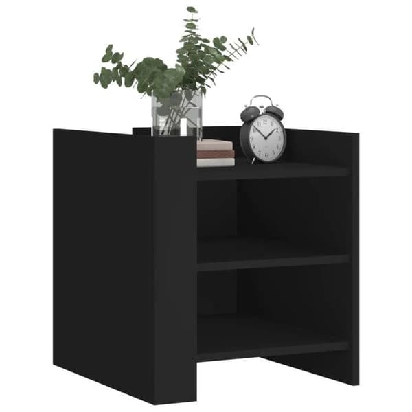 Maison Exclusive - Sort natbord 45x50x50 cm ingeniørtræ