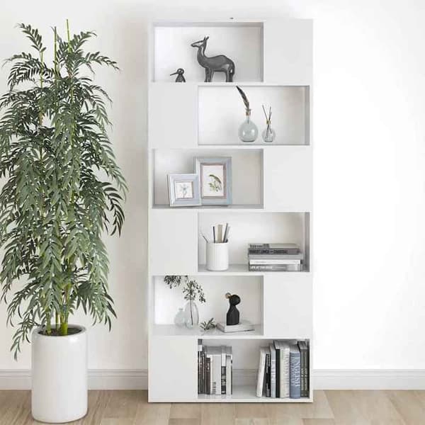 Maison Exclusive - Bibliotek/Rumseparator Hvid Ingeniørtræ