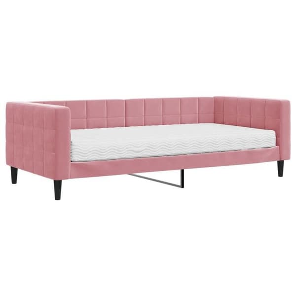 Maison Exclusive - Dagbädd med rosa madrass 90x200 cm sammet Ros