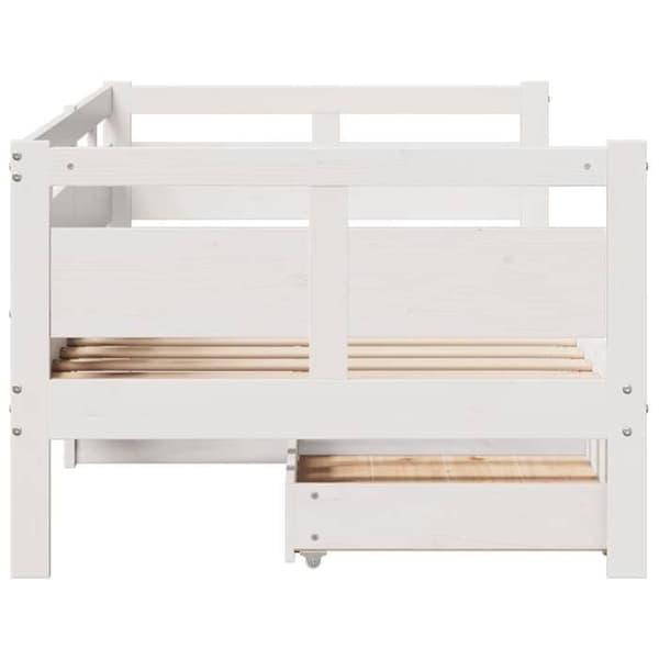 Sängsoffa - EXKLUSIVT HUS - Sängsoffa - 90x200 cm - Massivt trä (furu) - 2 lådor Vit