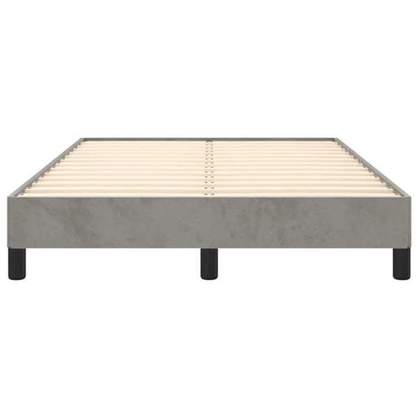 Sengestel - EKSKLUSIV HUS - 120x190 cm - Lys grå - Velour - Lamelseng ljusgrått